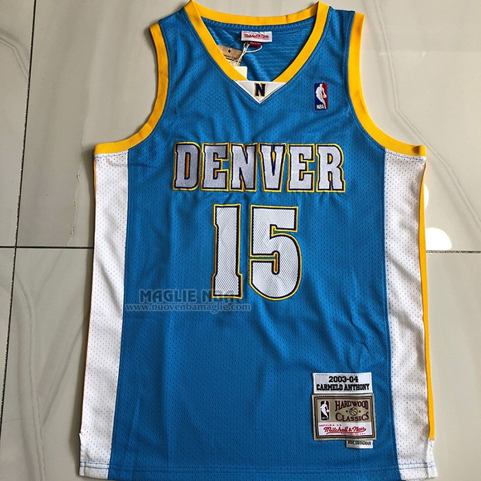 Maglia
 Carmelo Anthony NO 15 Denver Nuggets Mitchell & Ness 2003-04 Blu
